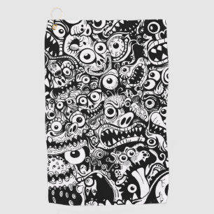 Serviette De Golf monstres motif laid abstrait effroi éffrayant dépl