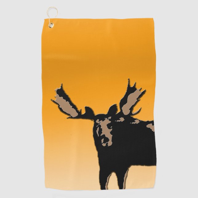 Serviette De Golf Moose at Sunset - Art original de la faune (Devant)