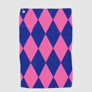 Serviette De Golf Motif à carreaux Harlequin rose et bleu
