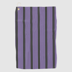 Serviette De Golf Motif à cinq bandes violet et charbon de bois