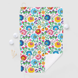 Serviette De Golf Motif à fleurs d'art populaire 2