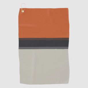 Serviette De Golf Motif à rayures rouges orange de la marine argenté