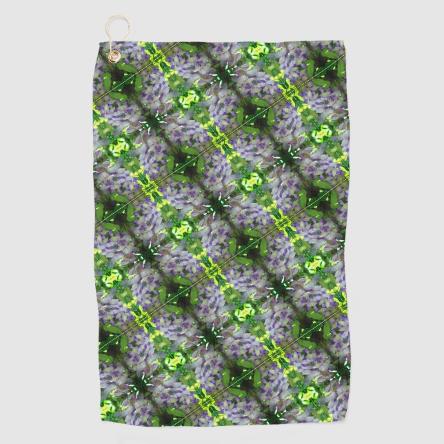 Serviette De Golf Motif Abstrait de fleurs de glycine violette (Devant)