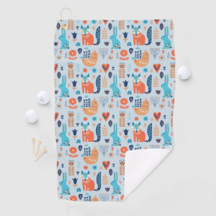 Serviette De Golf Motif animal de région boisée d'art populaire