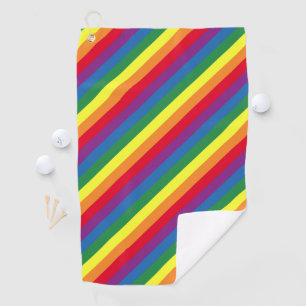 Serviette De Golf Motif arc-en-ciel diagonal
