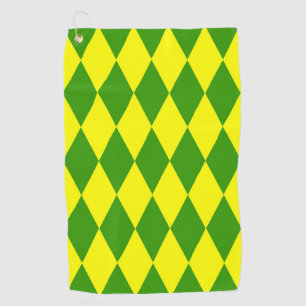 Serviette De Golf Motif Carreaux Harlequin Jaune Vert
