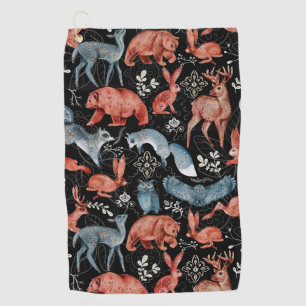 Serviette De Golf Motif d'animaux de la forêt complexe