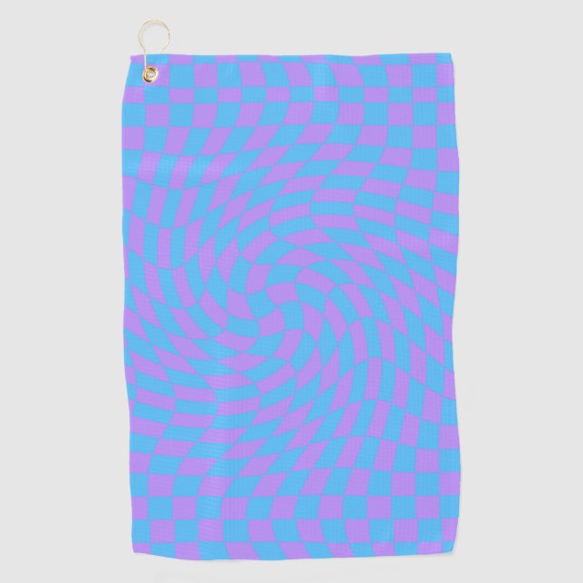 Serviette De Golf Motif d'art à dames en bleu clair et Lavender (Devant)