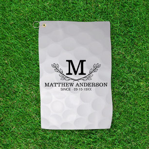 Serviette De Golf Motif de balle de golf personnalisé Nom Monogramme