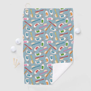 Serviette De Golf Motif de brosse à dents et de pâte dentifrice