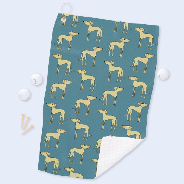 Serviette De Golf Motif de chien amusant (Fun sloughi saluki greyhound whippet dog patterned golf towel)