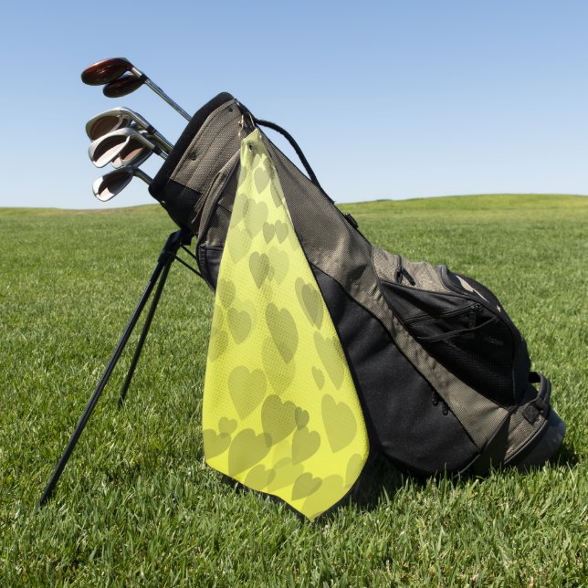 Serviette De Golf Motif de coeur 22 (Vert)