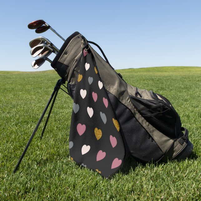 Serviette De Golf Motif de coeur 30 (Vert)