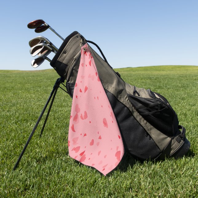 Serviette De Golf Motif de coeur 34 (Vert)