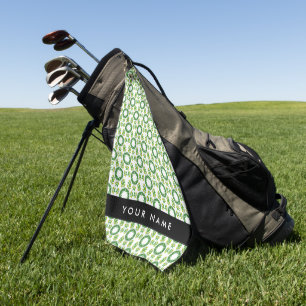 Serviette De Golf Motif de feuille, feuilles vertes, votre nom