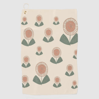 Serviette De Golf Motif de fleurs simpliste
