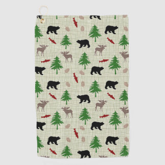 Serviette De Golf Motif de l'orignal et de l'ours