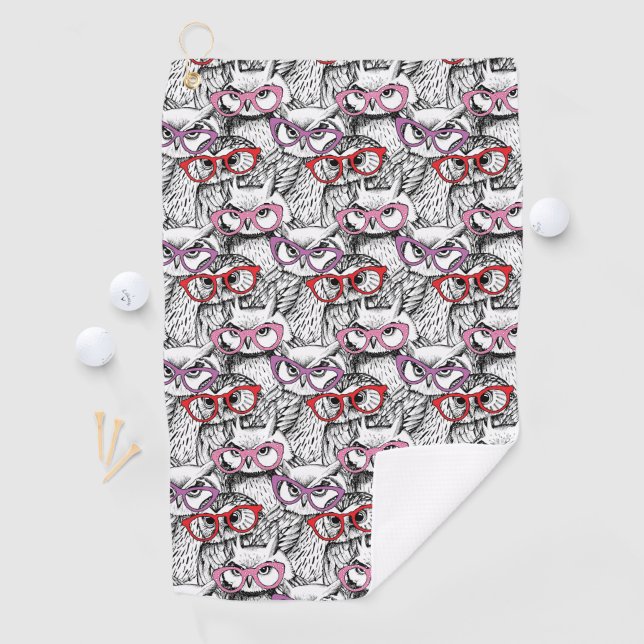 Serviette De Golf Motif de lunettes de hibou (En situation)