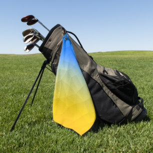 Serviette De Golf Motif de maillage géométrique bleu jaune Ukraine