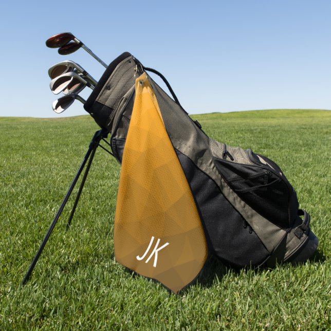 Serviette De Golf Motif de maillage géométrique dégradé orange (Vert)