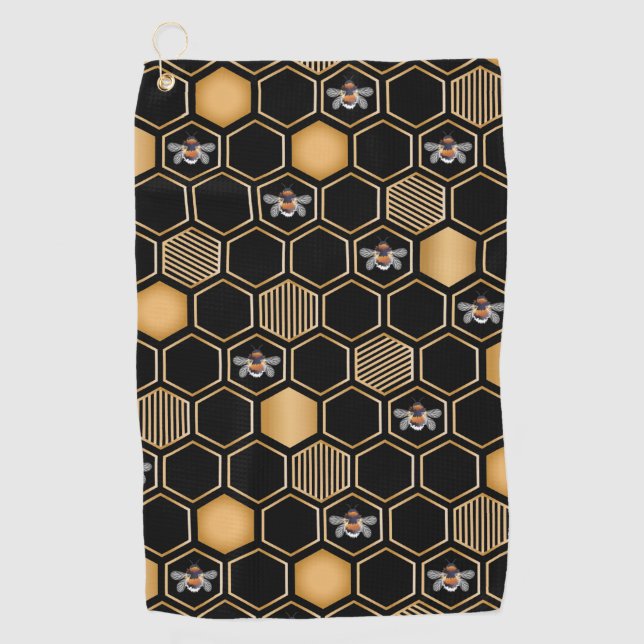 Serviette De Golf Motif de nid d'abeille (Devant)