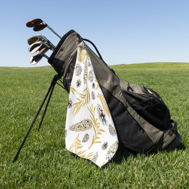 Serviette De Golf Motif de Noël, Pine Snow 5 (Vert)