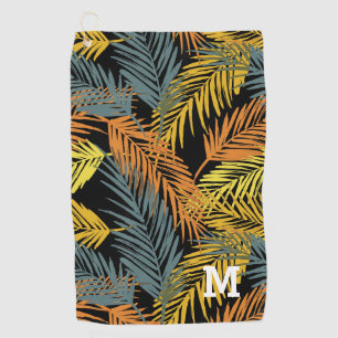 Serviette De Golf Motif de palmiers tropicaux moderne Monogramme