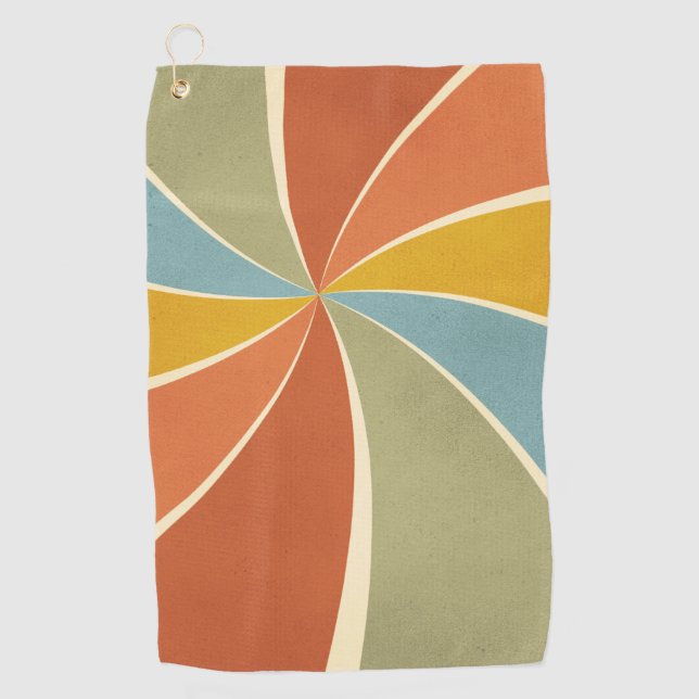 Serviette De Golf Motif de style de peinture mixte Hippie rétro (Devant)