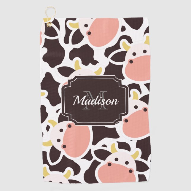 Serviette De Golf Motif de vache mûre (Devant)