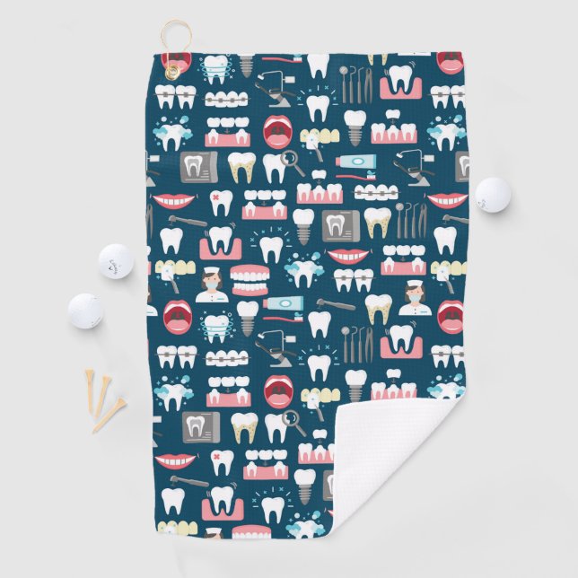 Serviette De Golf Motif dentaire de bureau de clinique (En situation)