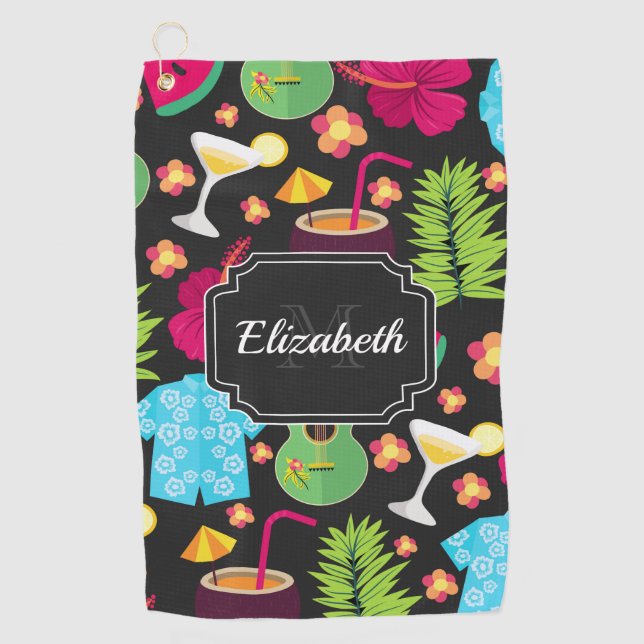 Serviette De Golf Motif d'été Hawaii (Devant)