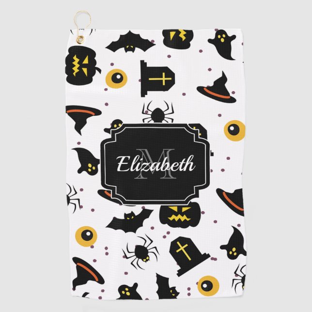 Serviette De Golf Motif d'Halloween (Devant)