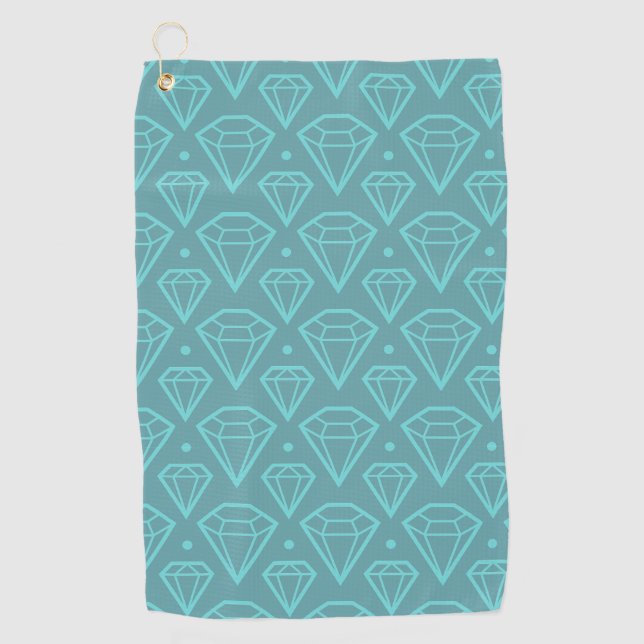 Serviette De Golf Motif diamant | TURQUOISE (Devant)