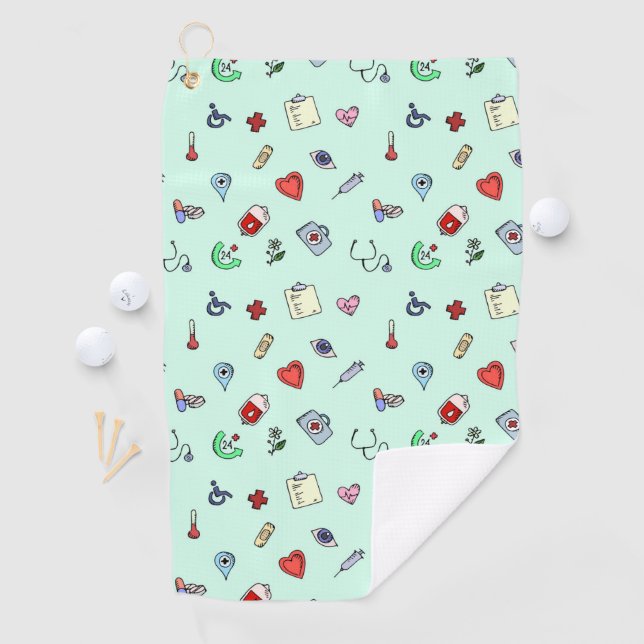 Serviette De Golf Motif d'icône Médicale (En situation)