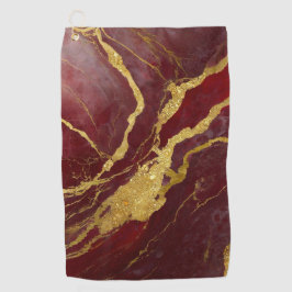 Serviette De Golf Motif en marbre rouge avec or