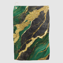 Serviette De Golf Motif en marbre vert avec or
