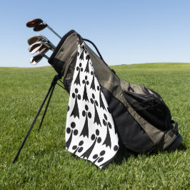 Serviette De Golf Motif Ermine, Motif médiéval, noir sur blanc