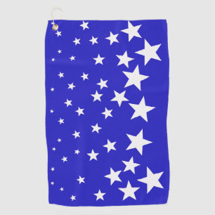 Serviette De Golf Motif étoile blanche sur arrière - plan bleu