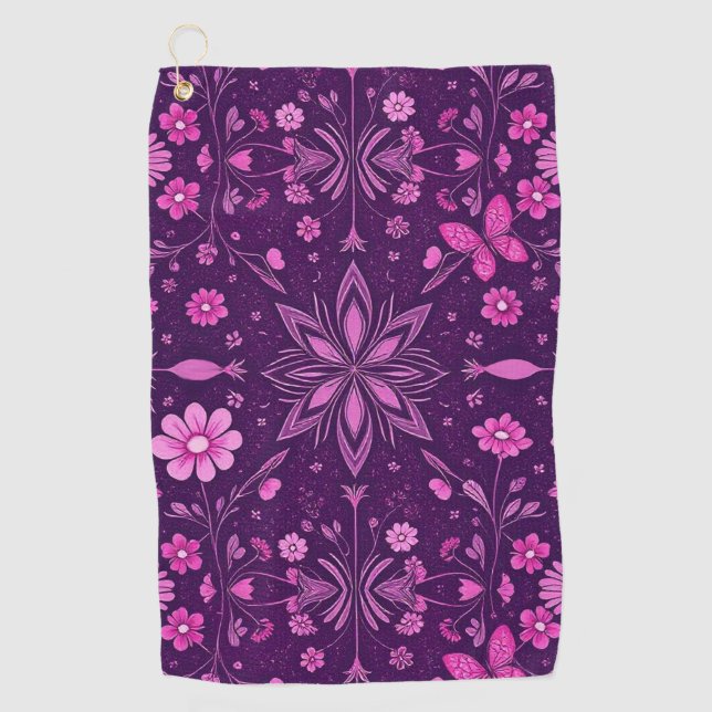 Serviette De Golf Motif Fairycore Flower Bloom (Devant)