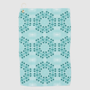 Serviette De Golf Motif floral, bleu Turquoise