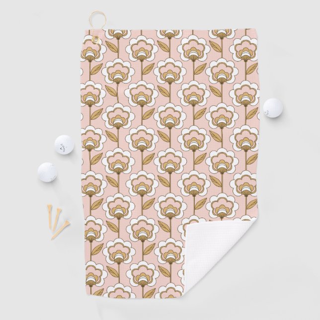 Serviette De Golf Motif floral moderne de la moitié du siècle (En situation)