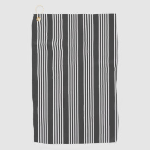 Serviette De Golf Motif gris clair et charbon cinq bandes