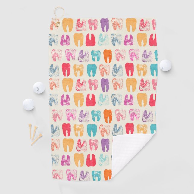 Serviette De Golf Motif grunge de dent (En situation)