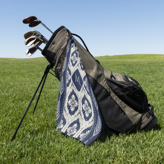 Serviette De Golf Motif Ikat Floral Paisley (Vert)