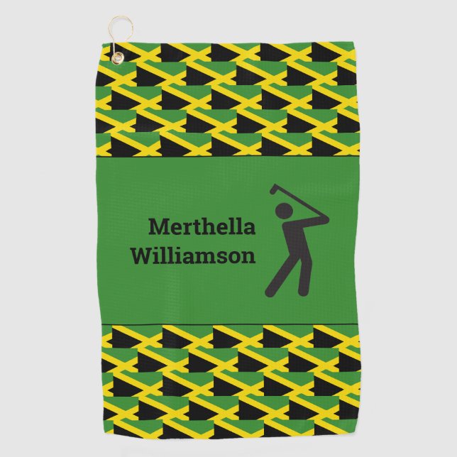 Serviette De Golf Motif JAMAICA FLAG Personnalisé (Devant)