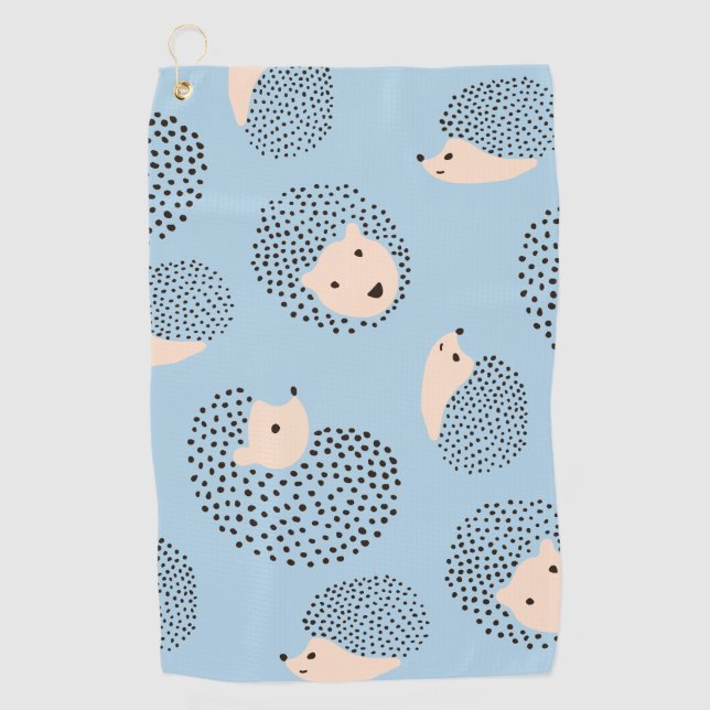 Serviette De Golf Motif moderne de Cute Hedgehog (Devant)