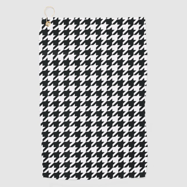 Serviette De Golf Motif noir blanc de Houndstooth (Devant)