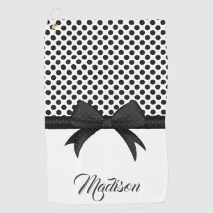 Serviette De Golf Motif noir d'arc et de points