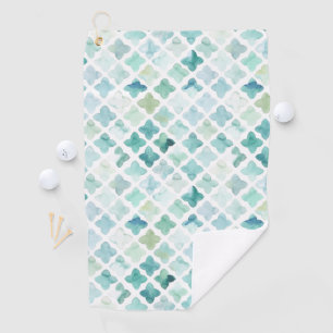 Serviette De Golf Motif peint à la main de turquoise