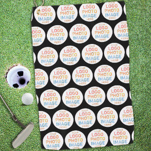 Serviette De Golf Motif Répétitif de Logo ou Photo Simple